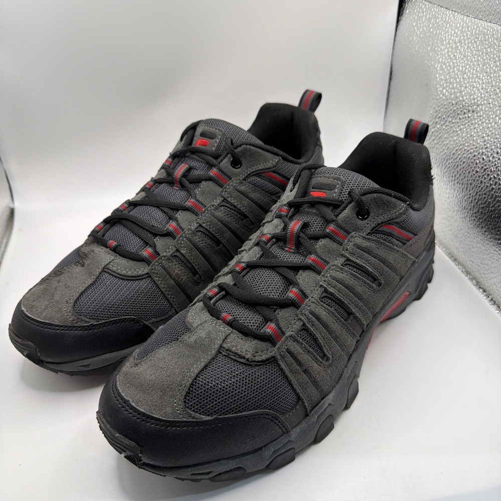 Fila Men's Athletic Shoes Sneakers Dark Gray Red Lace Up Size 11.5
